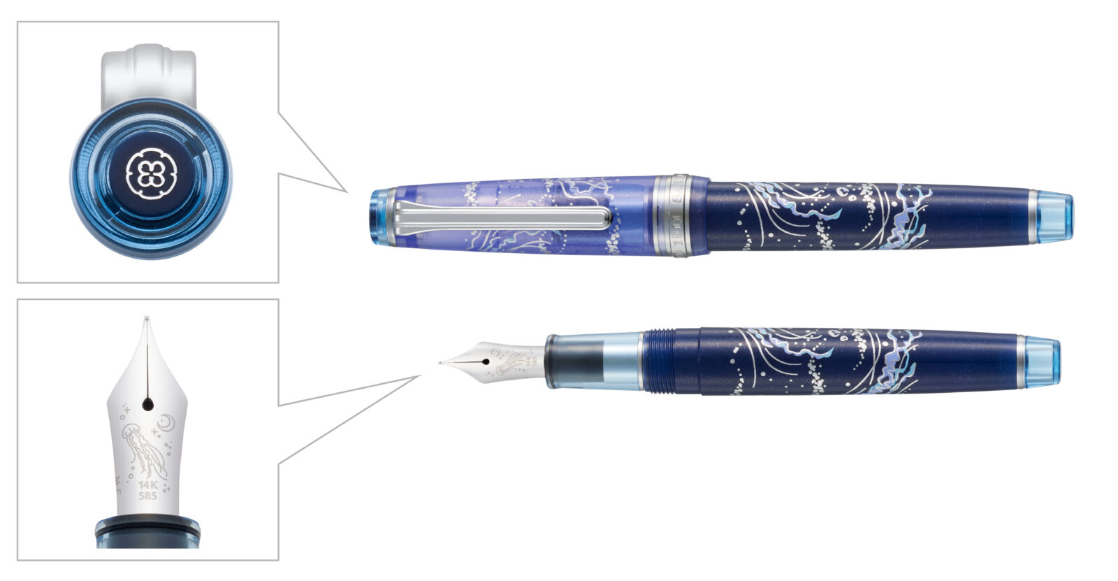 【新品】限定コラボ品 SAILOR セーラー万年筆 “プロフェッショナルギア レアロ” 神戸市消防局×NAGASAWA タイアップ企画【定価50，000円】 ワンチャー × セーラー「プロフェッショナルギアスリム 14金」万年筆